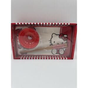 Hello Kitty 3-Piece Red Ceramic Sushi Plate With Soy Sauce Bowl And Chopsticks